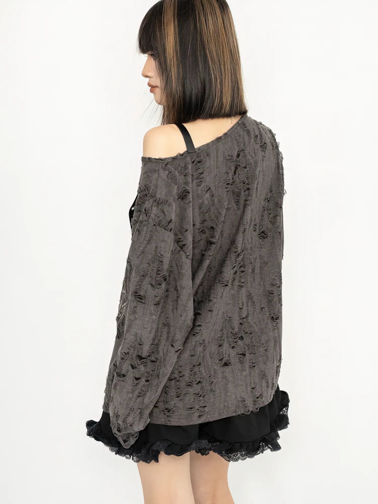 Y2K Off-Shoulder Oversize Tee